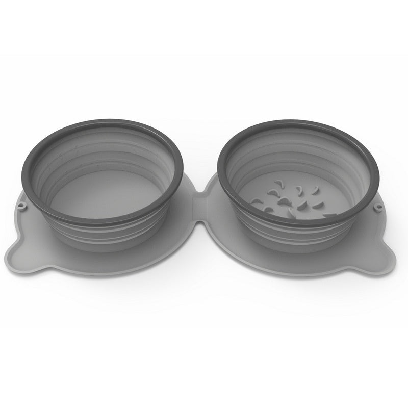 Foldable Silicone Double Bowl