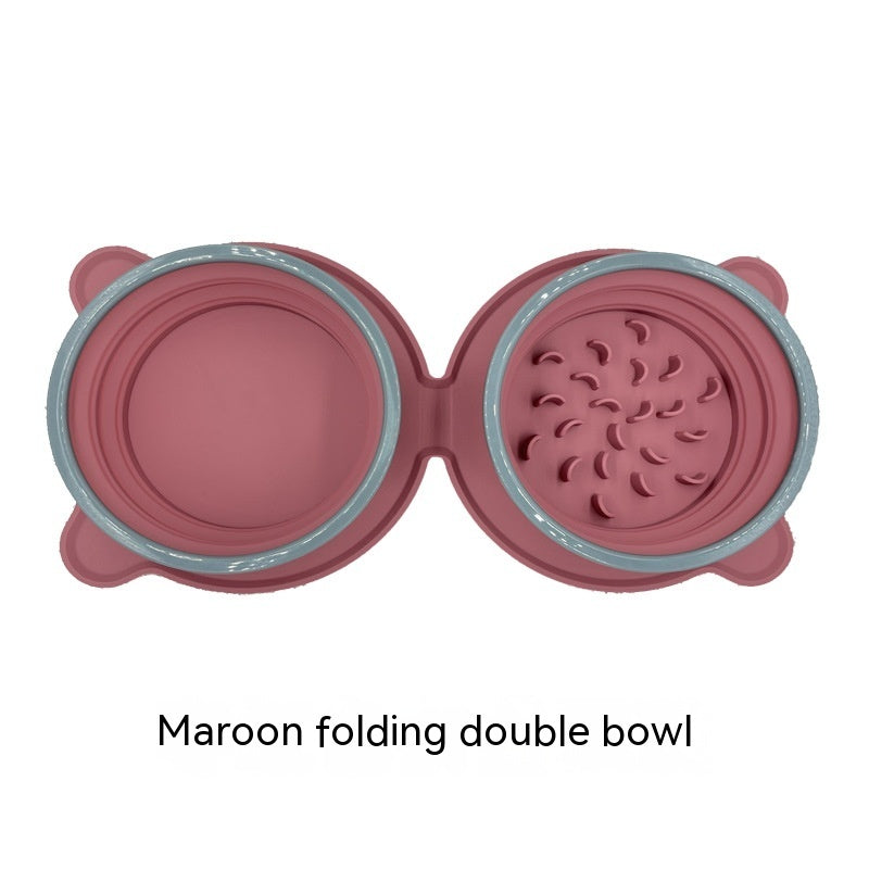 Foldable Silicone Double Bowl